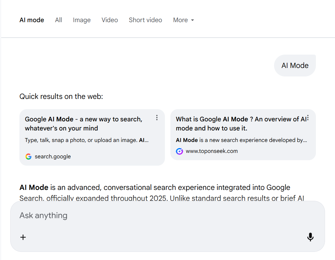 What Google AI Mode Is?