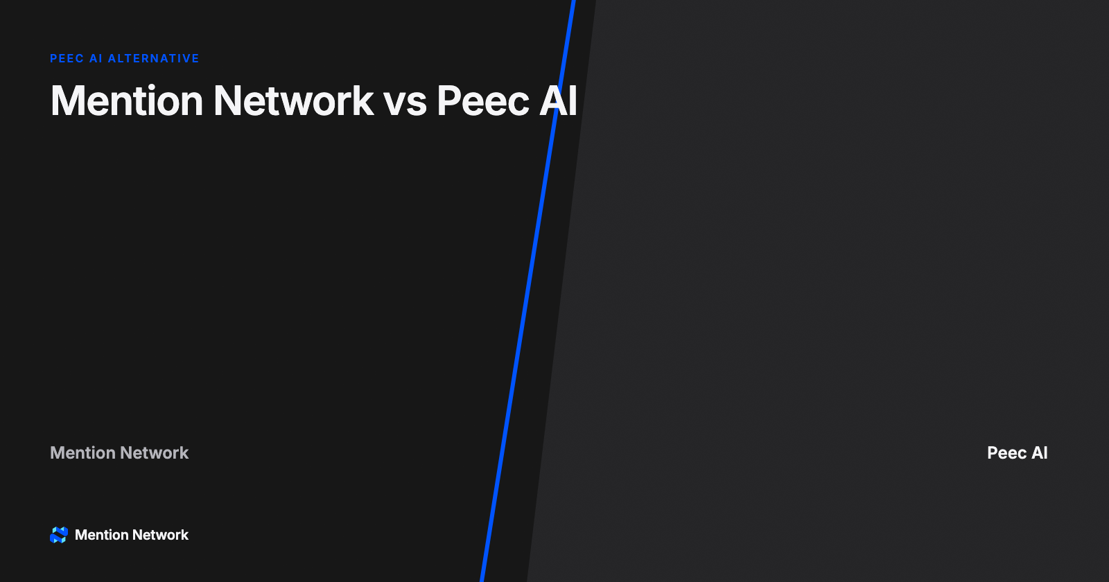 Split-style cover comparing Mention Network and Peec AI for e-commerce AI visibility