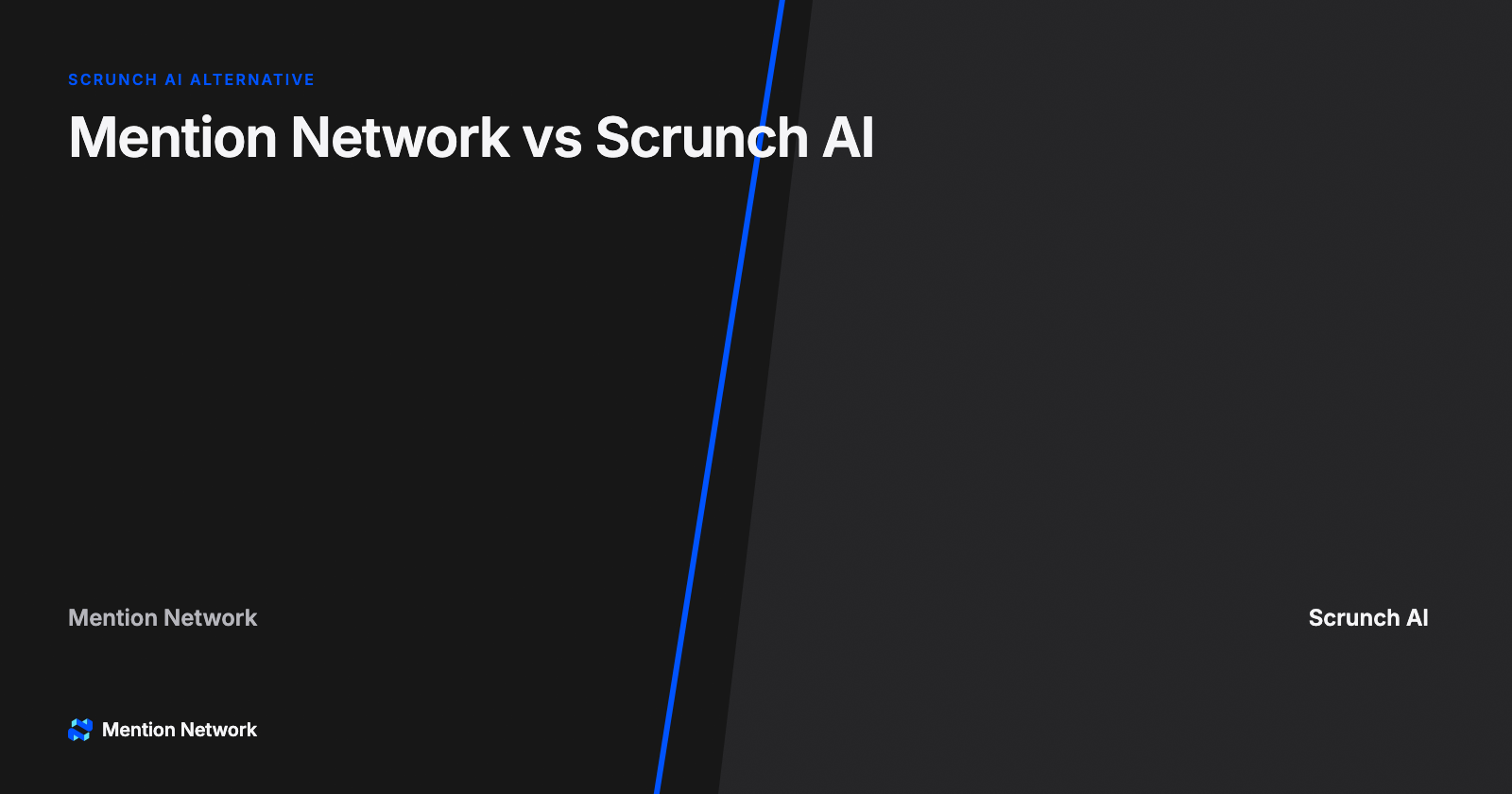 Split-style cover comparing Mention Network and Scrunch AI for e-commerce AI visibility