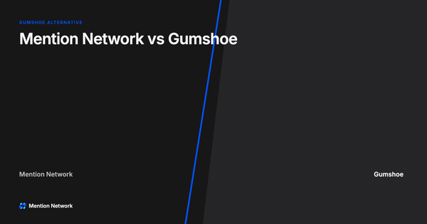 Split-style cover comparing Mention Network and Gumshoe for e-commerce AI visibility